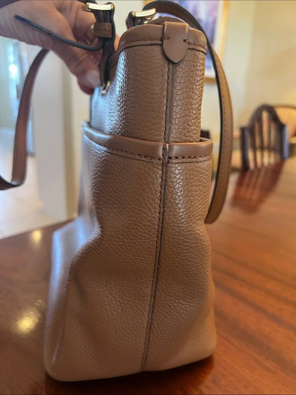 Michael Kors Winston Large Zip Top Pocket Tote Bag